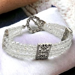 Clear Crystal Bracelet with Toggle Clasp